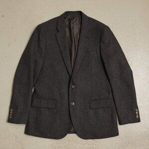 J. Crew Thompson 42R Charcoal Grey Tweed Herringbone Wool Blazer Jacket
